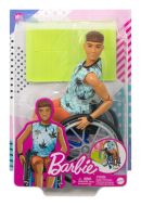 Blonde Ken Doll with Blue Button Down and Swim Trunks, Visor, Towel and  Beach-Themed Accessories, HPL74